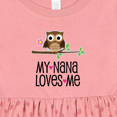 thumbnail image 4 of Inktastic My Nana Loves Me Owl Girls Baby Dress, 4 of 5