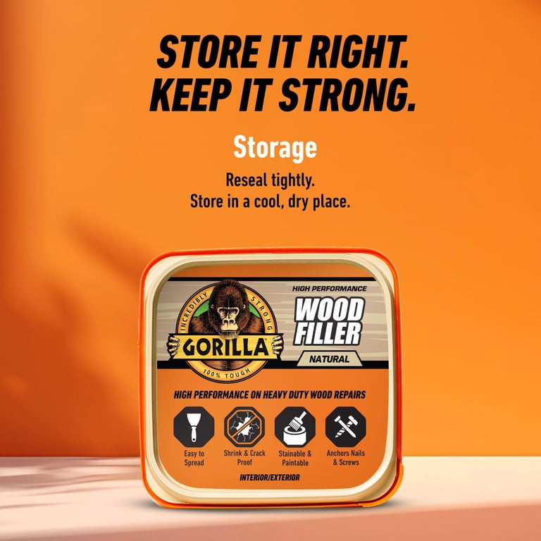 Gorilla Wood Filler Natural Finish, 16 Ounce photo 8