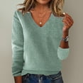 thumbnail image 2 of Women's Pullover Sweater European And American Solid Color Loose Ladies Sweater Spring And Autumn One Word Shoulder Exposed Shoulder Hood Sweater Features:, Women's Pullover Sweater XXXL, 2 of 3