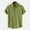 A040-Green, variant on QUINDOS Button up Cotton Hawaiian Shirts for Men Short Sleeve Casual Summer Shirts Vacation Beach Solid Loose Fit Shirts
