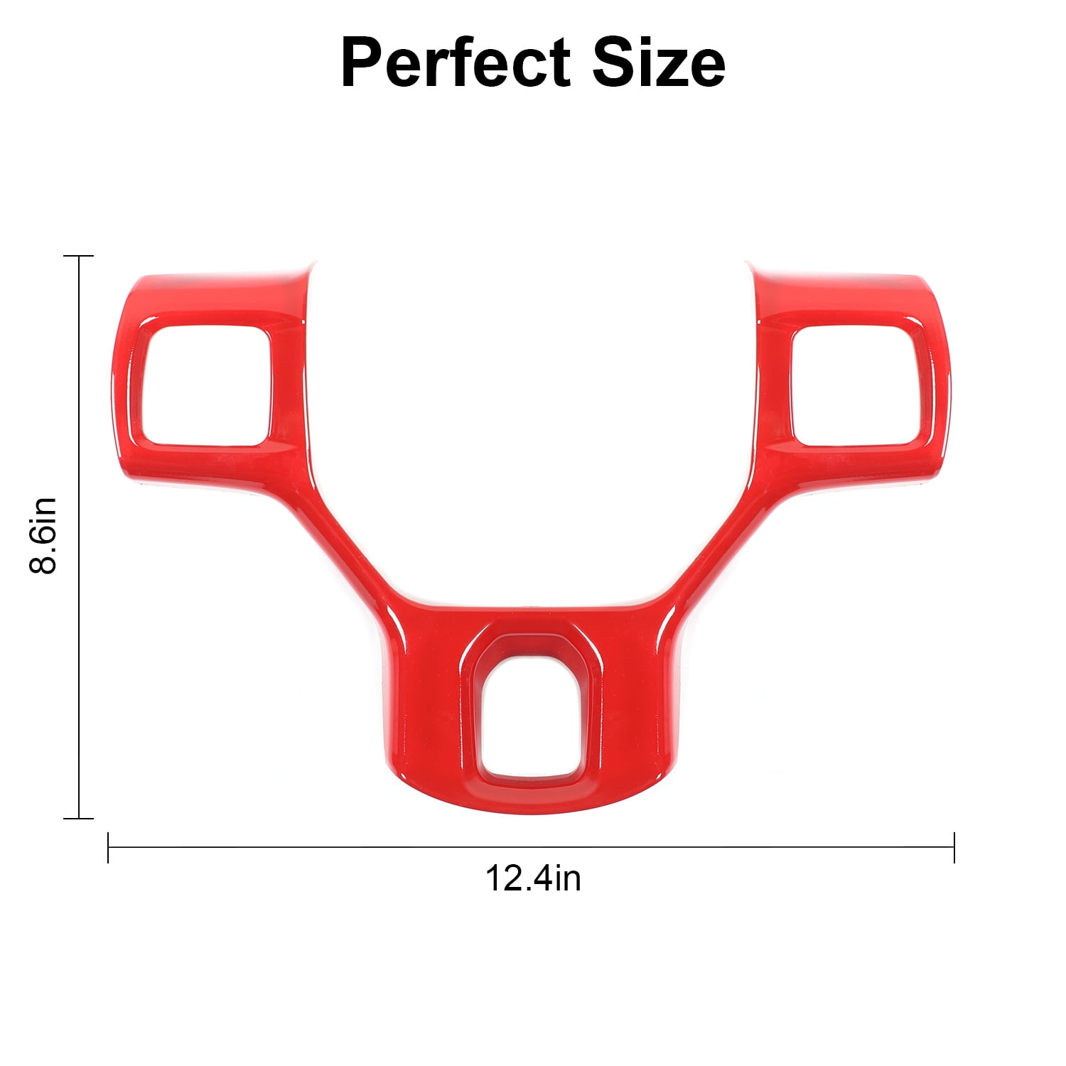 CheroCar Steering Wheel Cover Interior Decoration Accessories for Dodge RAM 2010-2017,Red