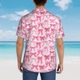 thumbnail image 4 of Fotbe Pink bows Camisa Hawaiana para Hombre Unisex – Camisa Casual de Verano con Botones de Manga Corta de Algodón y Lino,XX-Large, 4 of 7