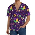 thumbnail image 3 of Disketp Men's Hawaiian Mardi Gras and Donuts Print Shirts Button Down Holiday Beach Shirts-3X-Large, 3 of 7