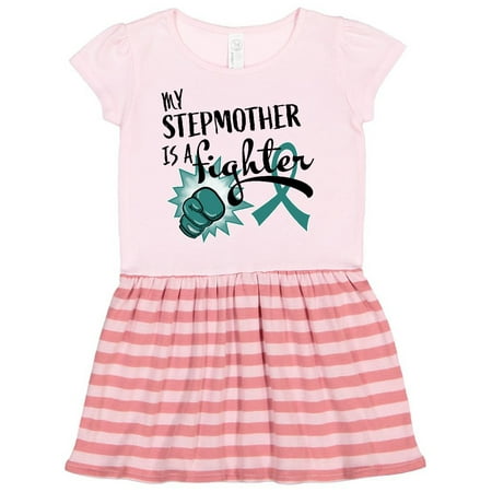 

Inktastic Ovarian Cancer Awareness My Stepmother is a Fighter Gift Toddler Girl Dress