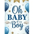 thumbnail image 3 of LUUFILx Baby Shower Backdrop for Baby Boy Banner with Balloons and Footprints Ideal for Party Decorations Photography Backgrounds Wall Banner Occasion, 3 of 7
