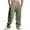 CEH131-Army Green, variant on Linen Pants Men Casual Loose Fit Beach Pants Spring Summer Elastic Waist Drawstring Linen Cargo Trousers With Pockets Navy L