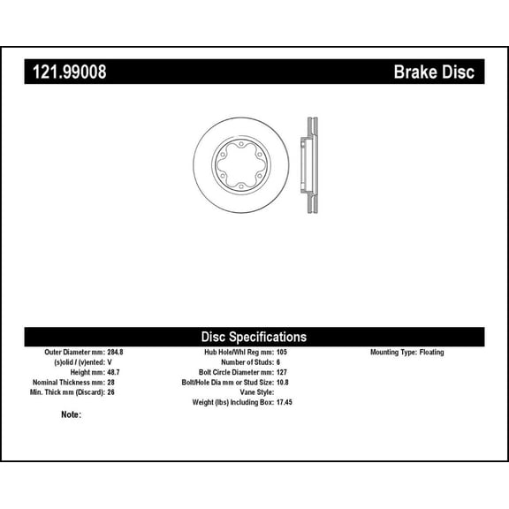 Stoptech 121.99008 ST Standard Brake Rotors