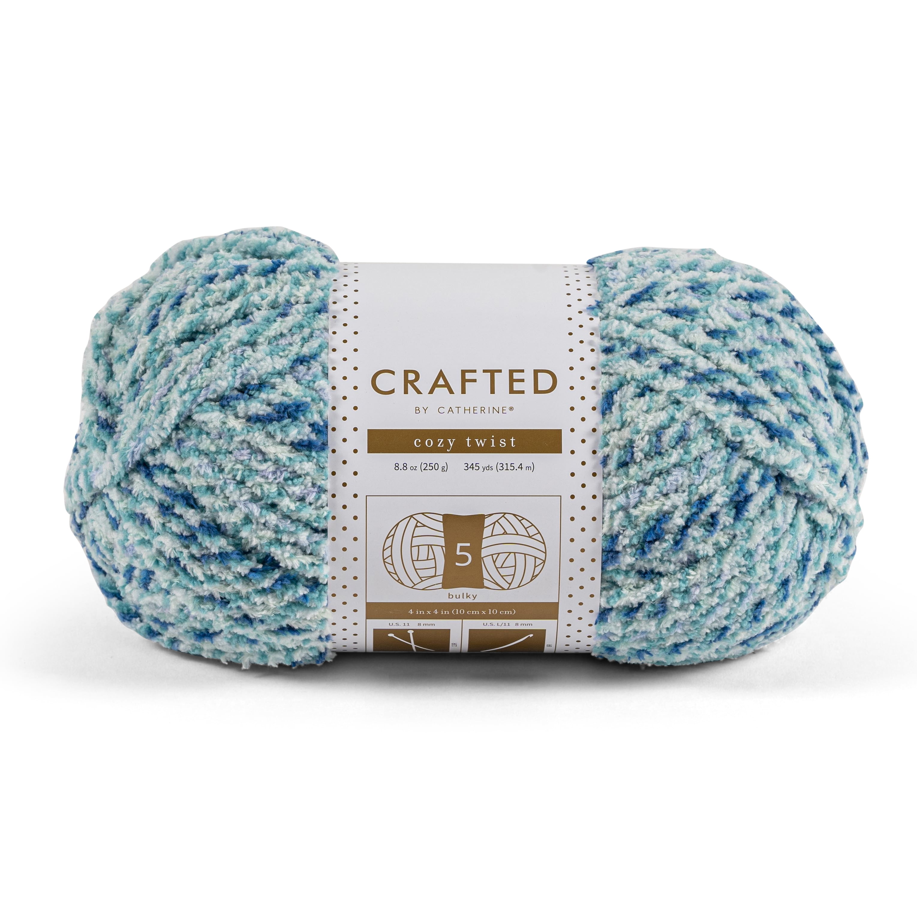 Crafted by Catherine Blue Multi Cozy Twist Bulky Yarn, 345 yards, 8.8&nbsp;oz/250g (2 Pack)
