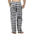 thumbnail image 3 of Bintangor Men's Pajama Pant 100% Woven Cotton Plaid Sleep Elastic Waistband Lounge Wear Long Pjs Black/White L, 3 of 3