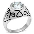 thumbnail image 1 of Alamode 3W057-7 Women Rhodium Brass Ring with AAA Grade CZ in Clear - Size 7, 1 of 1