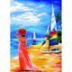 thumbnail image 1 of Pintura de diamante (DB0014) Chica de playa Barco de vela Decoración de diamantes de imitación cuadrados 30x40cm FLhrweasw Nuevo, 1 of 1