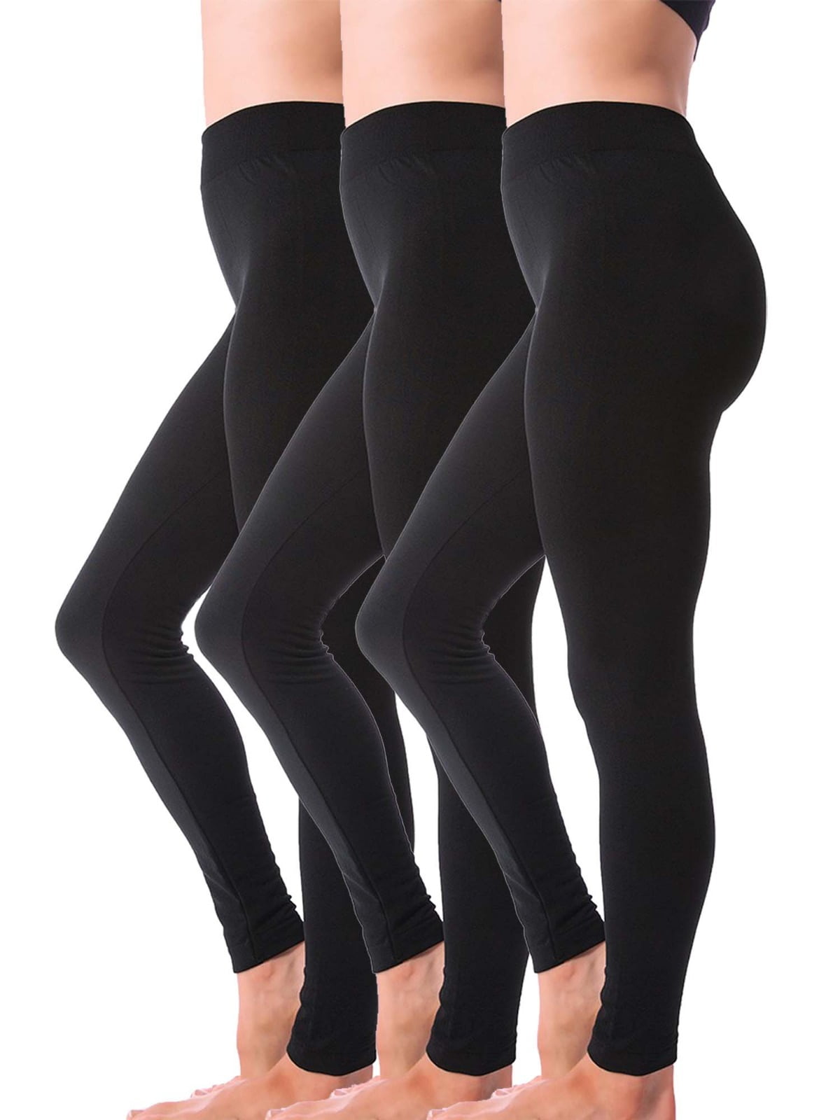 Htwon Winter Leggings for Women Fleece Lined Leggings Thermal Warm  Pants(Black, XL)