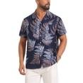 thumbnail image 4 of INSPIRE CHIC Men's Short Sleeve Button Down Camp Collar Leaf Print Hawaiian Shirts XL Dark Blue, 4 of 5