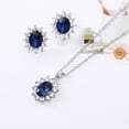 thumbnail image 3 of Yesbay Exquisite Sapphire Rhinestone Pendant Necklace Earrings Women Jewelry Set Gift-Sapphire Blue, 3 of 7