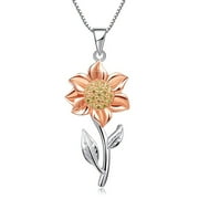Grandest Birch 1Pc Women Sunflower Pendant Chain Necklace Choker Party Jewelry Gift Alloy Gold