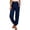 746#Navy, variant on Women's Boho Beach Harem Pants Smocked Waist Flowy Wide Leg Vacation Pants with Pockets Brown M