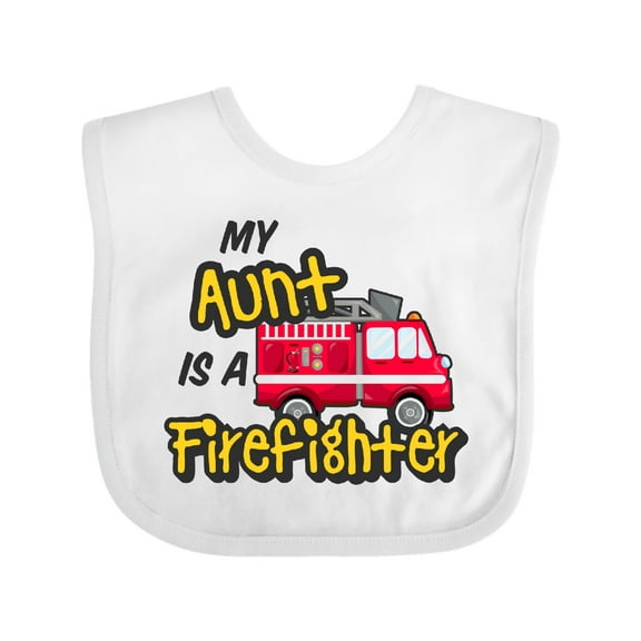 Inktastic My Aunt is a Firefighter with Fire Truck Boys or Girls Baby Bib
