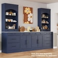 thumbnail image 2 of 83.7" High Kitchen Pantry Set of 2, Modern Freestanding Cabinet Hutch with Faux Marble Top, 5 Storage Drawers & Adjustable Shelves (Small Blue), 2 of 9