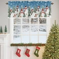 thumbnail image 5 of Christmas Snowman Valances for Windows, Red Snowman Xmas Trees Snowflake Blue Ombre Rod Pocket Valance Short Window Treatments Curtains for Kitchen Bathroom Bedroom Decor, 56 x 16 In, 5 of 9