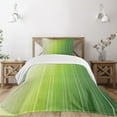 thumbnail image 3 of Ambesonne Sage Quilted Bedspread Set 2 Pcs, Ombre Color Stripe Digital, Twin Size, Green Pale Green White, 3 of 6