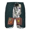 thumbnail image 4 of Kll Astronaut Traveler With Suitcase Men'S Casual Summer Beach Shorts Hawaiian Shorts With Pockets-X-Large, 4 of 9