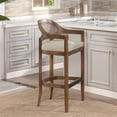 thumbnail image 2 of Americana Mid-Century Modern 30.5" Cane Back Bar Stool Taupe Beige, 2 of 10