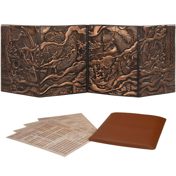 DND DM Screen 5e - D&D Dungeon Master Écran 3D Faux Cuir avec Inserts Personnalisables - Dungeons and Dragons GM / Accessoires de Game Master Cadeau pour Homme Ou Femme. Cache Yo
