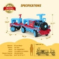 thumbnail image 2 of JOYLDIAS 12V 2 Seater Toy Ride on Train with Detachable Carriage, Music, Train Honk, Lights, High/Low Speed and Storage, Blue, 2 of 8