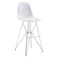 thumbnail image 1 of Chaise de bar Zip de Zuo Modern en blanc, 1 of 4