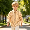 thumbnail image 2 of FYDUU Toddler Boys Long Sleeve Striped Shirt School Uniform Tops Child Kids Button Down Dress Shirts Little Boy's Back To School Shirt 18-24 Months, 2 of 6
