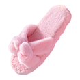 thumbnail image 5 of Women's Cross Plush House Slippers Cute Bow Soft Fleece Indoor or Outdoor Slippers, 5 of 7
