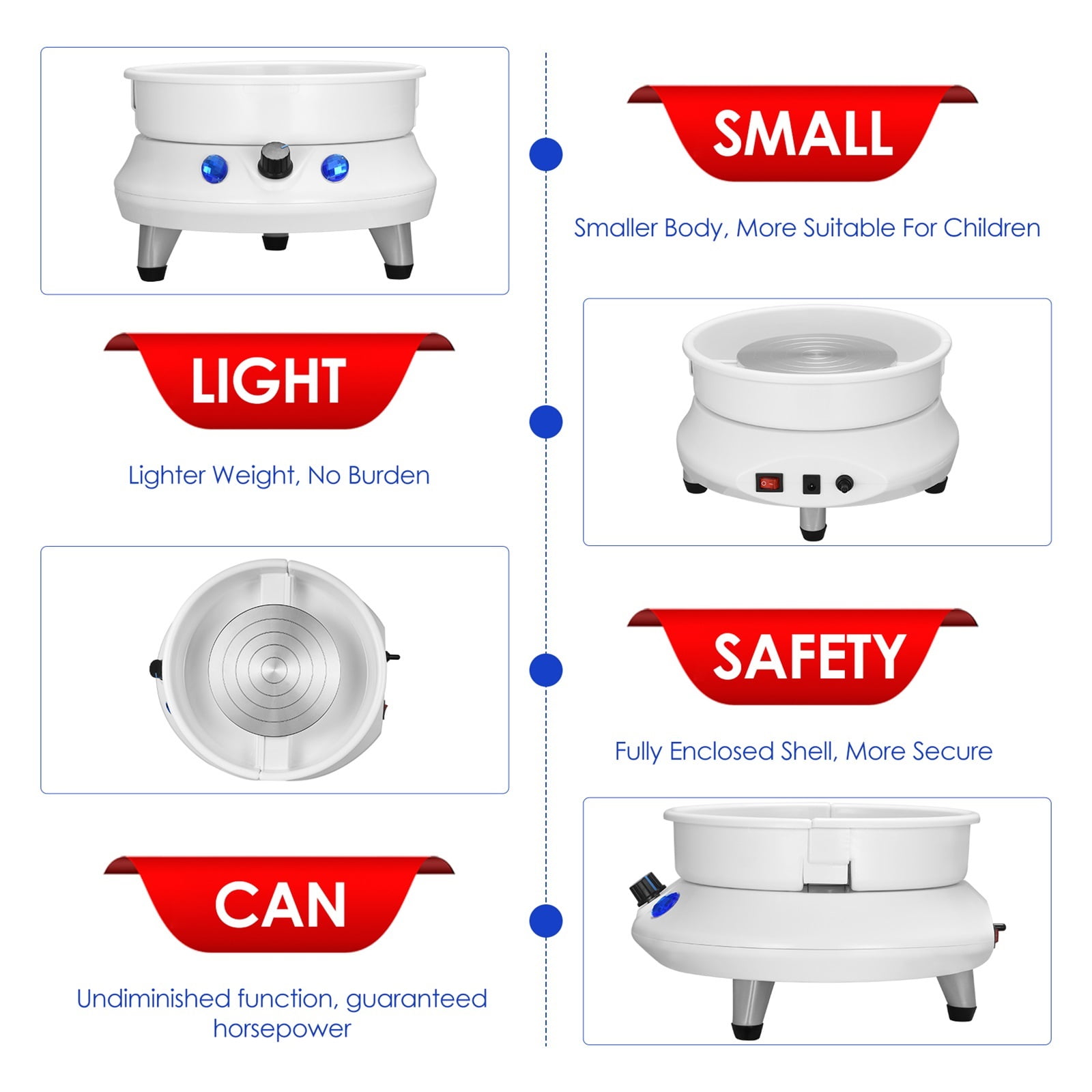 Electric Pottery Wheel Machine,Forming Machine DIY Art Craft Tool With Basin 13cm Pottery Plate For Ceramic Working Clay Crafts