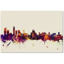 Trademark Fine Art "Liverpool England Skyline" Canvas Art by Michael Tompsett