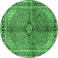 thumbnail image 1 of Ahgly Company Indoor Round Medallion Emerald Green Traditional Area Rugs, 4' Round, 1 of 4