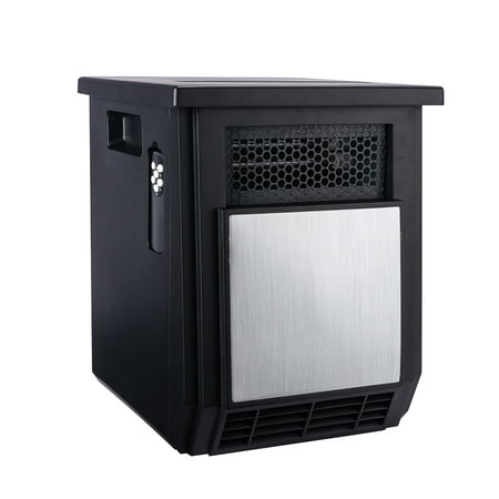 Mainstays 1500W Freestanding 4-Element Infrared Cabinet Space Heater, Black