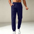 thumbnail image 4 of Mens Sweatpants Loose Fit Joggers Tapered Leg Lounge Pants Drawstring Waist Cotton Sweat Pants with Pockets Navy XXL, 4 of 5