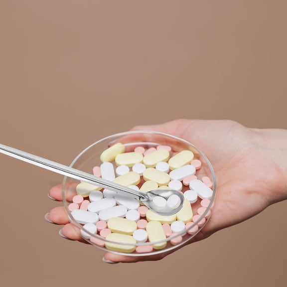 STOBOK Professional Stainless Steel Spoon with Extended Handle for Laboratory and Graphite Crucible Cleaning