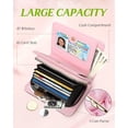 thumbnail image 5 of Gemfits Credit Card Holder Wallet for Women Leather Accordion Purse RFID Blocking Zipper Around, Fen_Marble, 5 of 6