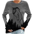 thumbnail image 2 of Ichuanyi liquidación de la moda para mujeres de la moda impresa manga de mangas largas blusa redonda de cuello redondo sudadera sudadera sudadera con capucha ICHUANYI WER202308211934, 2 of 4