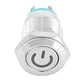 thumbnail image 3 of 12mm Metal Button Switch with Power Icon Blue LED Light Self Reset 1 NO Switch(12V), 3 of 4