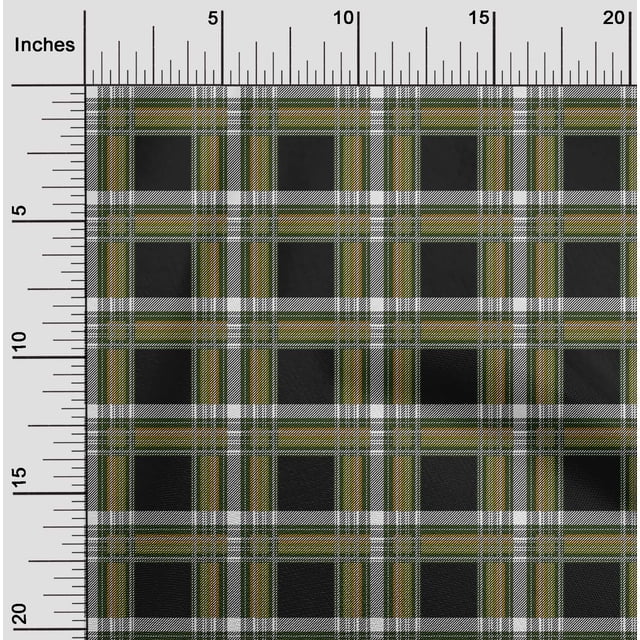 oneOone Silk Tabby Fabric Tartan Check Print Fabric BTY 42 Inch Wide
