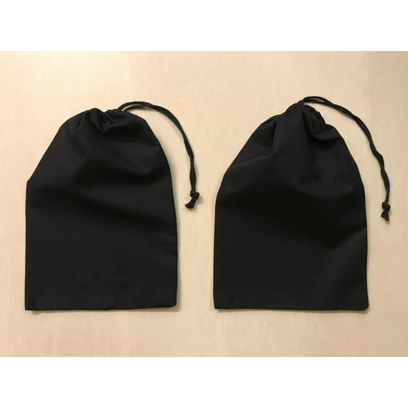 Custombagsupplies - 2x3 Inches Reusable Eco-Friendly Cotton Single Drawstring Bags Black Color