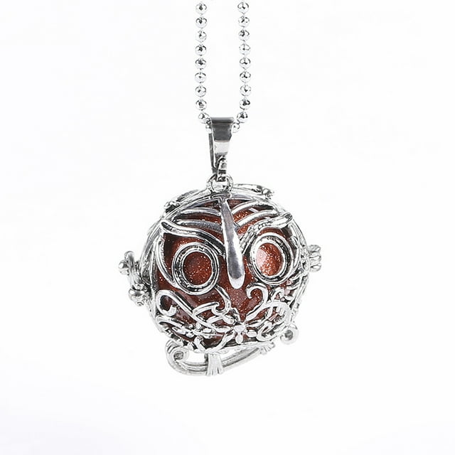 Owl Animal Necklaces Pendants Locket for Women Stone Lapis Lazuli Jewelry