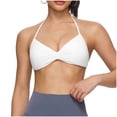 thumbnail image 2 of Bixock Sports Bras for Women Solid Color Neck Style Fast Drying Breathable Fabric Removable Padding Adjustable Straps Support for Fitness Exercise Bra, 2 of 5