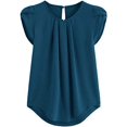 thumbnail image 1 of Blusa informal con cuello redondo y parte superior plisada básica para mujer Sailing  Electrónica, 1 of 5