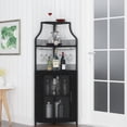 thumbnail image 2 of Corner Wine Bar Cabinet with Storage,Wine Rack Cabinet, 2 of 9