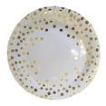 thumbnail image 4 of Suministros para fiestas en blanco y dorado, juegos de platos y servilletas de cumpleaños con platos de postre desechables biodegradables y compostables con lunares dorados para decoraciones de bodas, 4 of 6