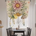 thumbnail image 3 of Vintage Daisy Floral Balloon Curtains for Windows, Bedroom Curtains 54 Inch Length, Spring Flowers Botanical Leaves Rustic Tie Up Curtains Panels Thermal Insulated Bathroom Curtains Window 42"x54", 3 of 8