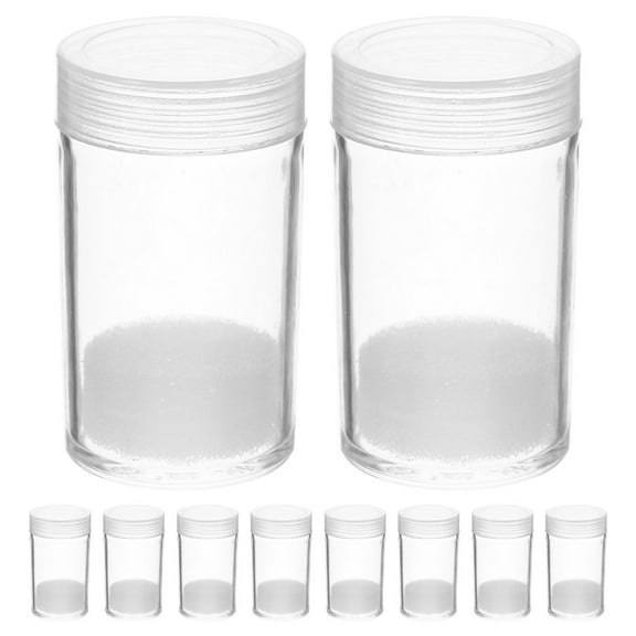 Soimiss 10Pcs Transparent Plastic Coin Storage Tubes Airtight Tube Container for Home Use