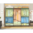 thumbnail image 5 of E14 Heavy Duty Closet Organizer System，Freestanding Clothing Racks for Hanging Clothes，Adjustable Garment Rack 70.1" W × 16.6" D × 76.4" H Hold 960 lbs，Black, 5 of 9